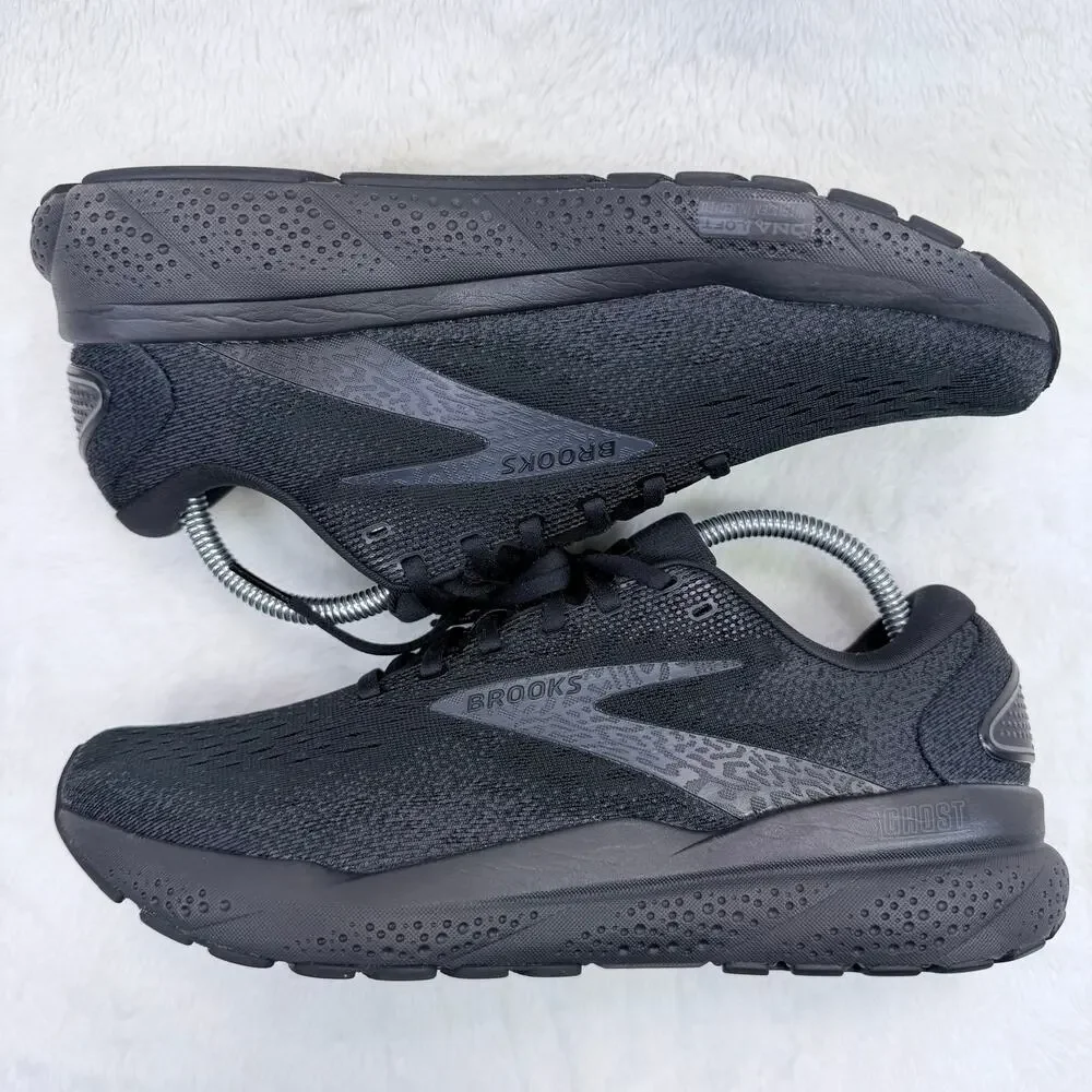 Brooks Ghost 16 Womens Running Shoes Triple Black Size 10.5 Neutral Cushioned